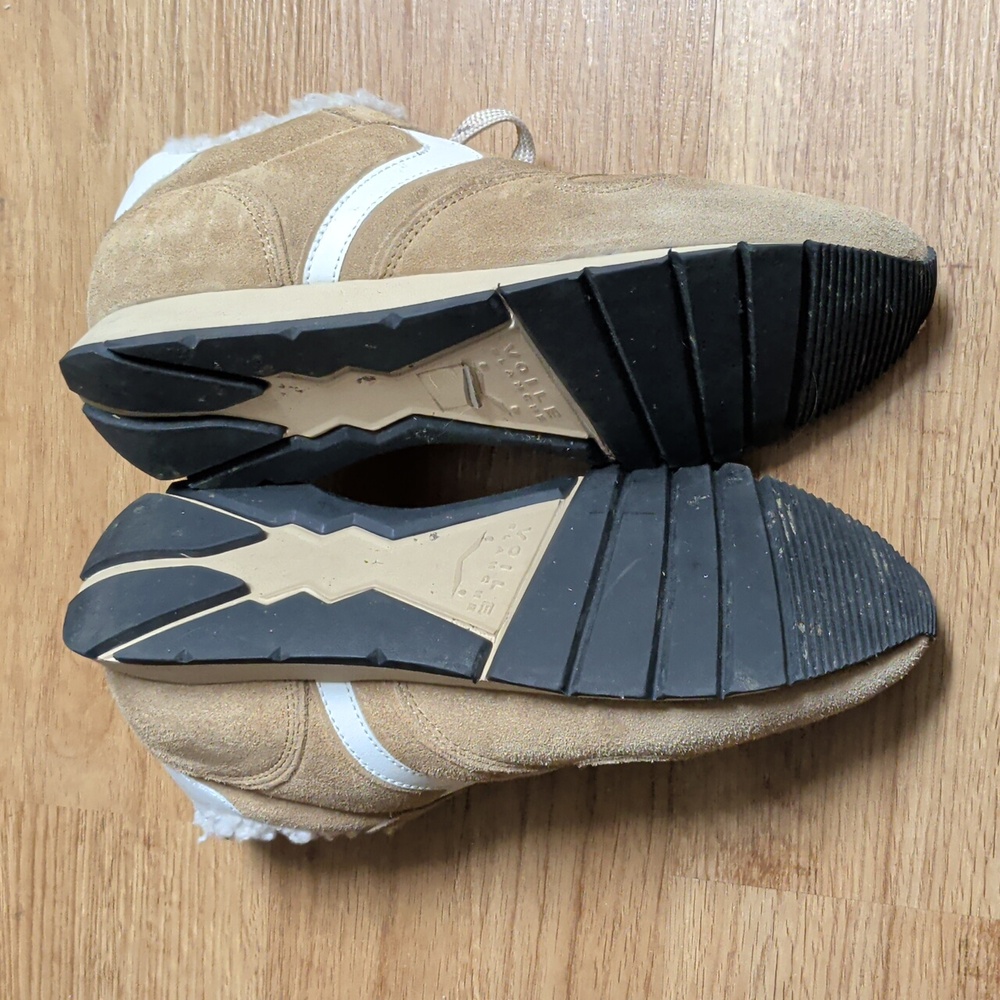 Voile Blanche Tan Suede Shearling Lined Sneakers Women's Size 39 - Picture 6 of 6